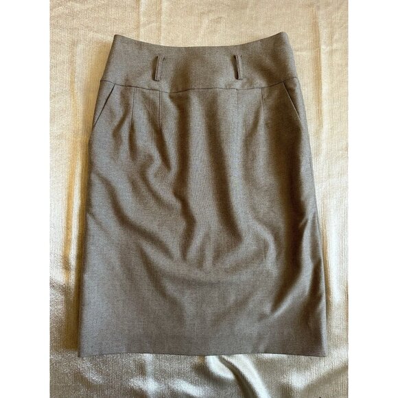 ANTONIO MELANI Dresses & Skirts - Antonio Melani Size 0 Brown Pencil‎ Skirt Lined Back Zip Career Workwear Pockets